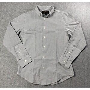 Helix Mens Dress Shirt Gray Stripe Button Down  Long Sleeve Size S